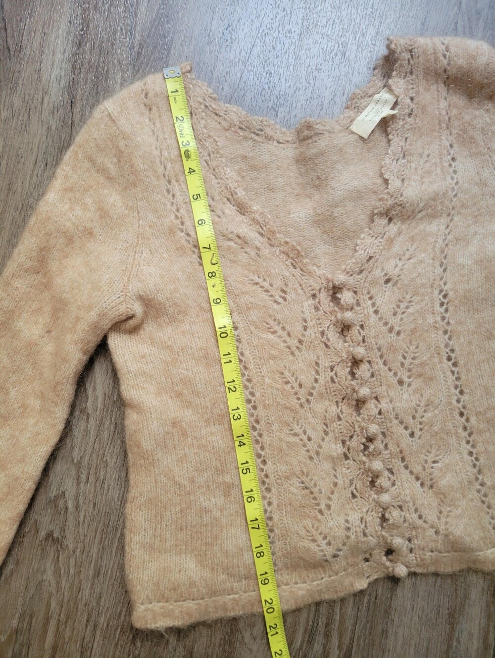Sezane Angelo Cardigan Mohair Merino Wool Cream Beige Sweater Quiet Luxury MD - Picture 14 of 16